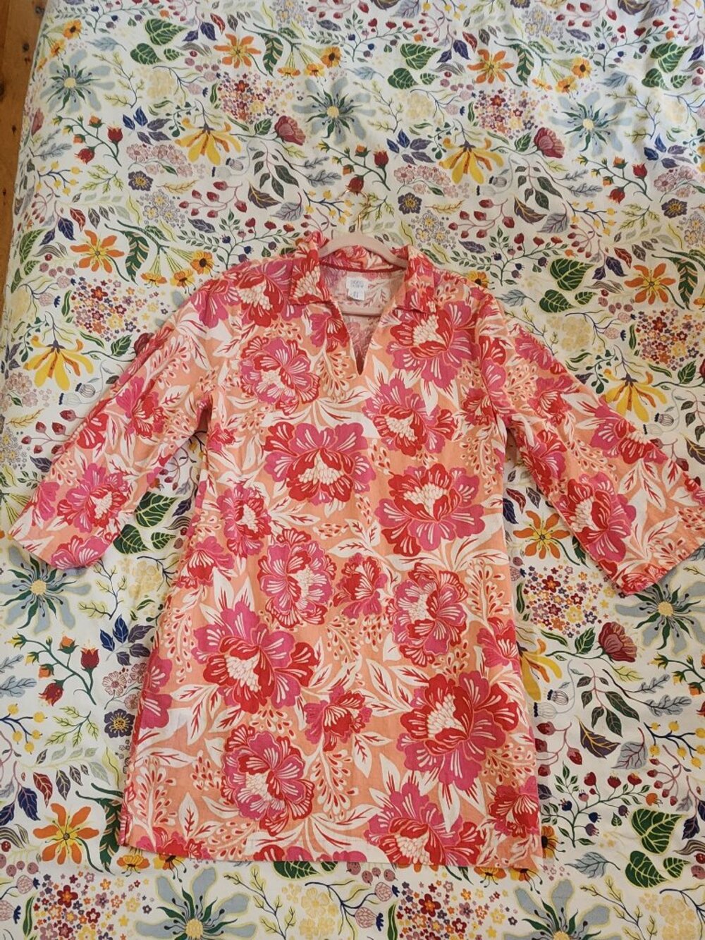 Linen Sigrid Olsen Dress, Abstract Floral Pattern, Suze 12
